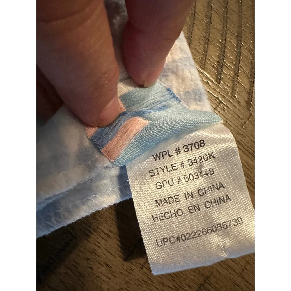Vintage Just Born Baby Receiving Blanket Blue White‎ Gingham Check Cotton